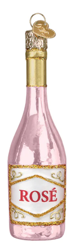 Rose Wine Bottle Ornament - Old World Christmas