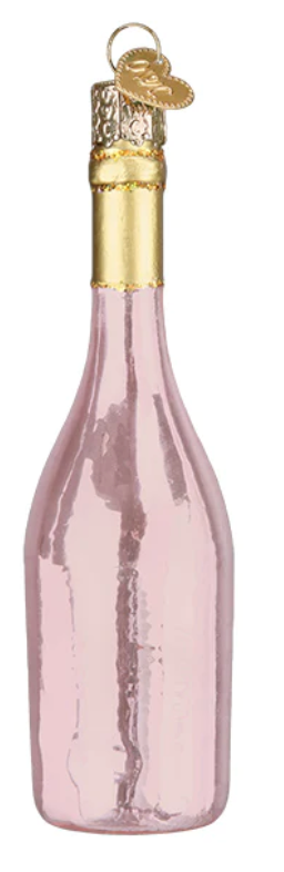 Rose Wine Bottle Ornament - Old World Christmas