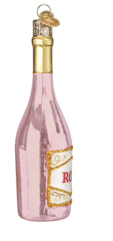 Rose Wine Bottle Ornament - Old World Christmas