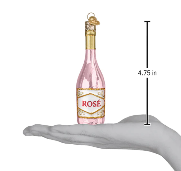 Rose Wine Bottle Ornament - Old World Christmas