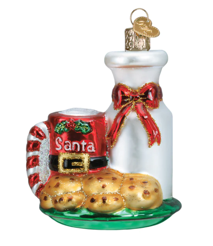 Santa's Milk and Cookies Ornament - Old World Christmas