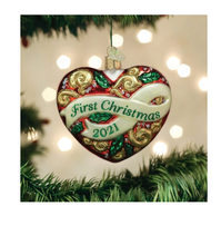 Load image into Gallery viewer, 2021 First Christmas Heart Ornament - Old World Christmas
