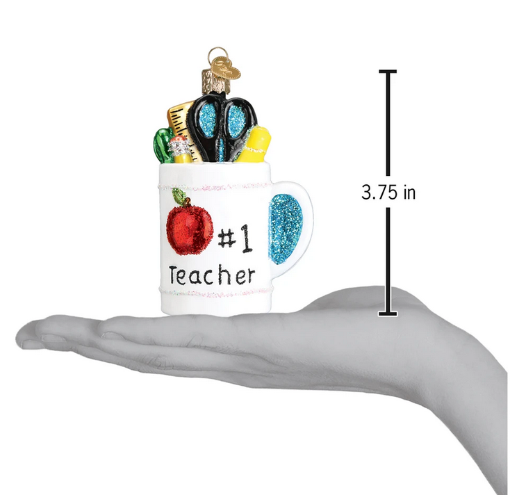 Best Teacher Mug Ornament - Old World Christmas