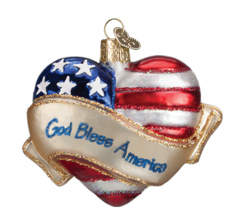 God Bless America Heart Ornament - Old World Christmas