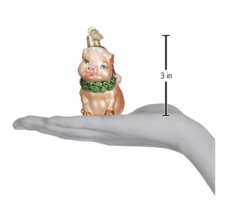 Holly Pig Ornament - Old World Christmas
