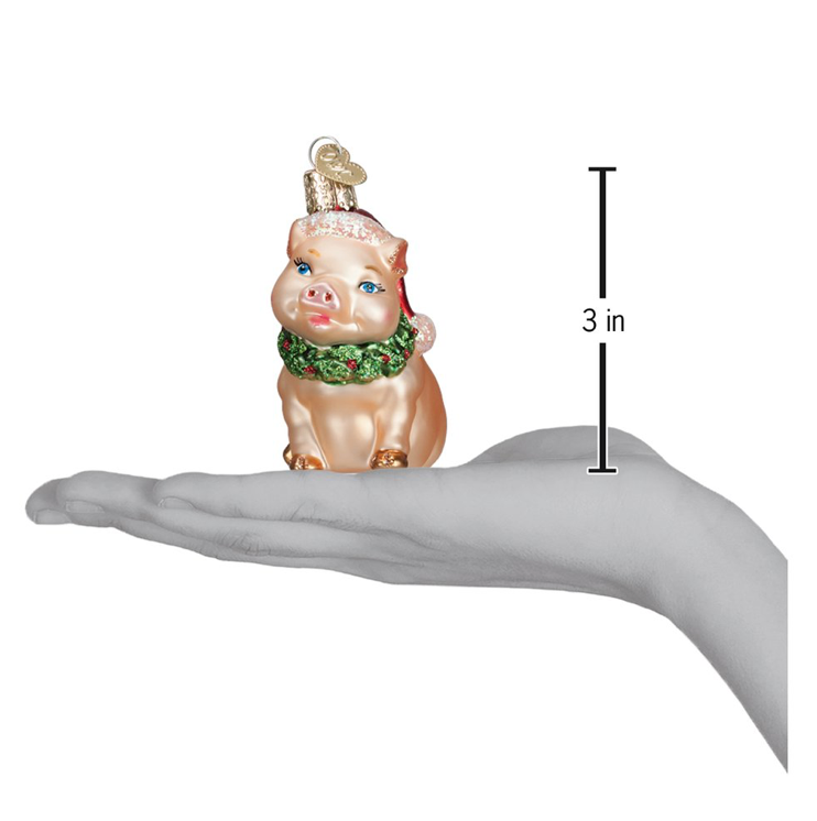 Holly Pig Ornament - Old World Christmas