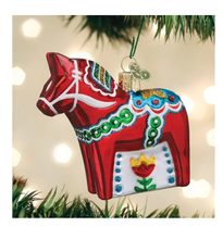 Load image into Gallery viewer, Swedish Dala Horse Ornament  - Old World Christmas
