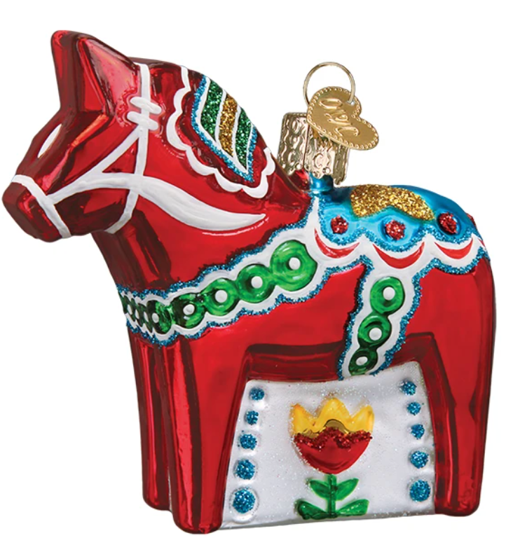 Swedish Dala Horse Ornament  - Old World Christmas