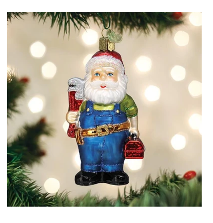 Handyman Santa Ornament - Old World Christmas