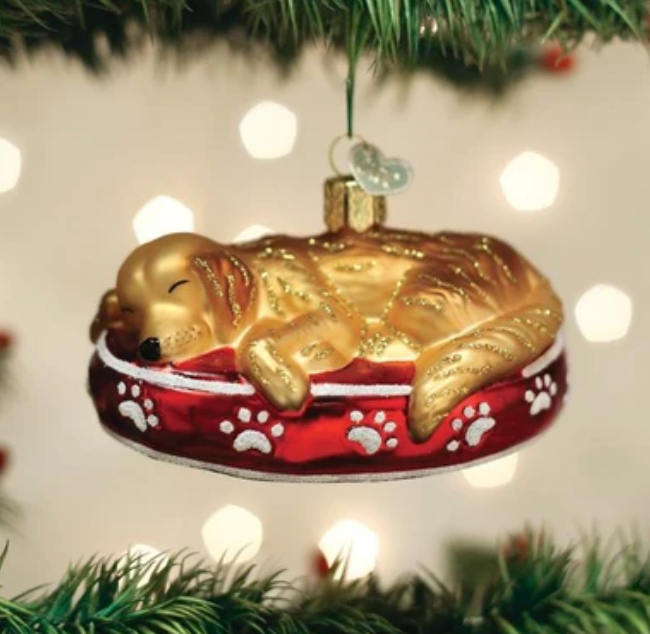 Sleeping Golden Retriever Ornament - Old World Christmas