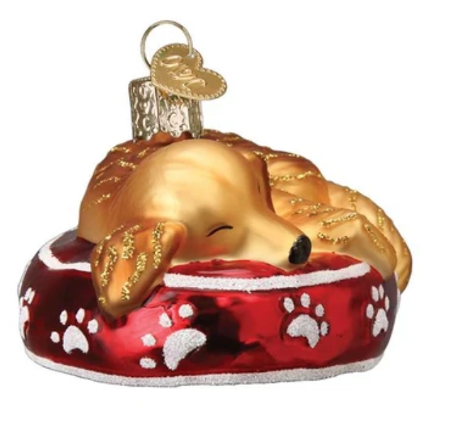 Sleeping Golden Retriever Ornament - Old World Christmas