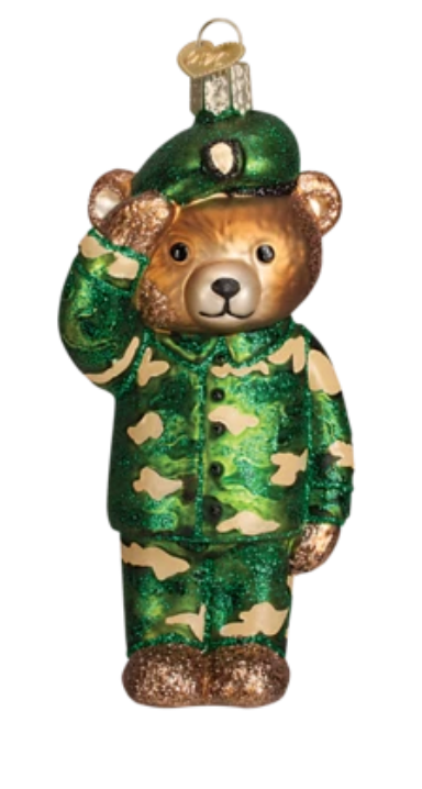 Army Bear Ornament - Old World Christmas