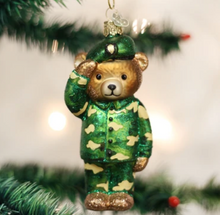 Load image into Gallery viewer, Army Bear Ornament - Old World Christmas
