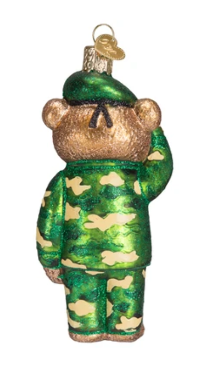 Army Bear Ornament - Old World Christmas