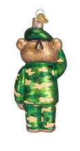Load image into Gallery viewer, Army Bear Ornament - Old World Christmas
