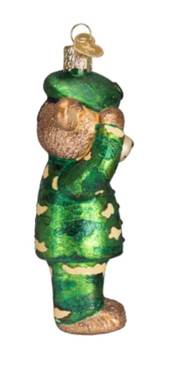 Army Bear Ornament - Old World Christmas