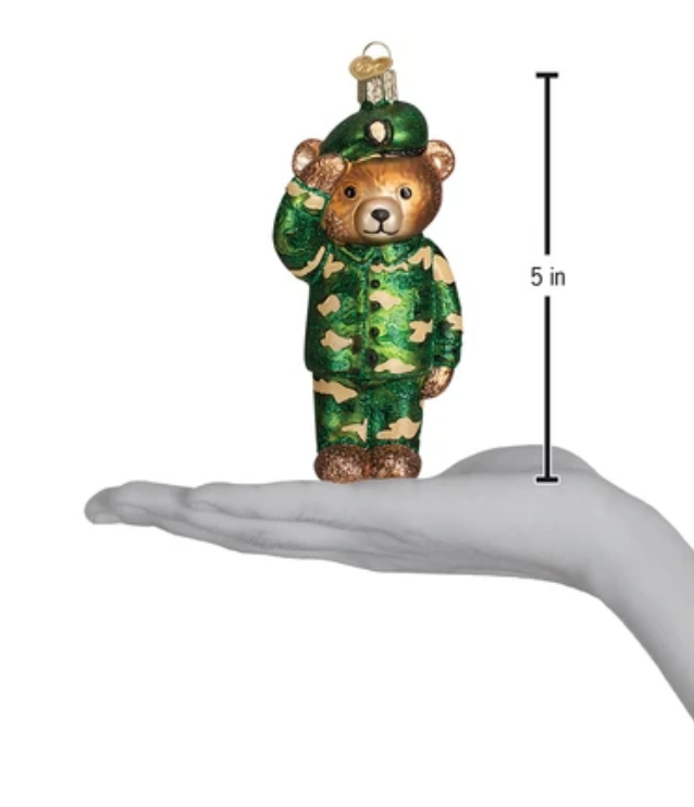 Army Bear Ornament - Old World Christmas