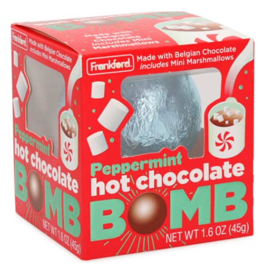 Peppermint Hot Chocolate Bomb  with mini marshmallows!