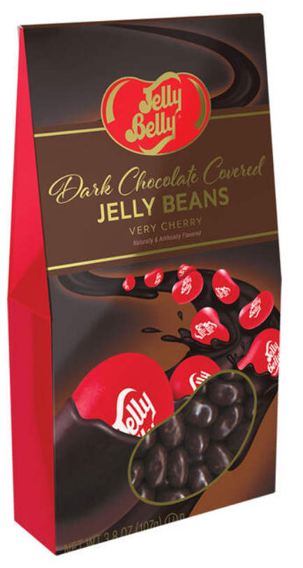 Dark Chocolate Covered Very Cherry Jelly Beans - 3.8 oz Gable Box