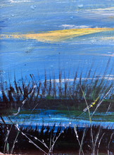 Load image into Gallery viewer, Original Painting on Reclaimed Wood of Sailboat at Sunset
