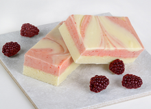 Load image into Gallery viewer, Raspberry Cheesecake Swirl Fudge
