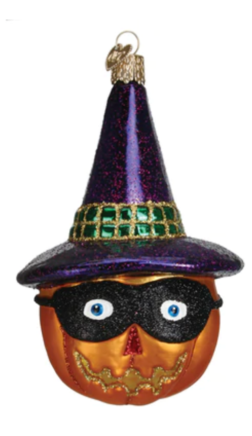 Masked Witch Jack O'Lantern Ornament - OWC