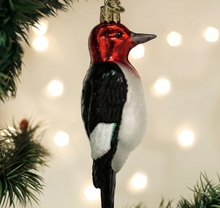 Load image into Gallery viewer, Red-Headed Woodpecker Ornament - Old World Christmas
