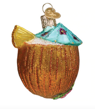 Load image into Gallery viewer, Tropical Coconut Drink Ornament - Old World Christmas

