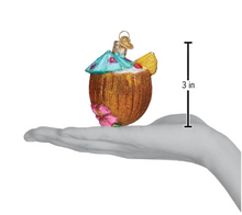 Load image into Gallery viewer, Tropical Coconut Drink Ornament - Old World Christmas
