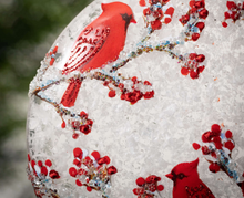 Load image into Gallery viewer, Cardinals and Red Berries Disc Ornament
