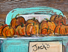 Load image into Gallery viewer, Jack&#39;s Pumpkins - original reclaimed wood painting
