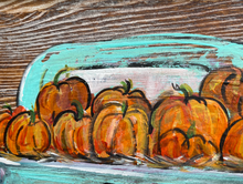 Load image into Gallery viewer, Jack&#39;s Pumpkins - original reclaimed wood painting

