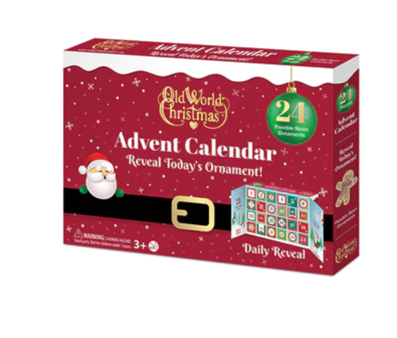 Old World Christmas Ornament Advent Calendar - 24 Flexible Resin Ornaments