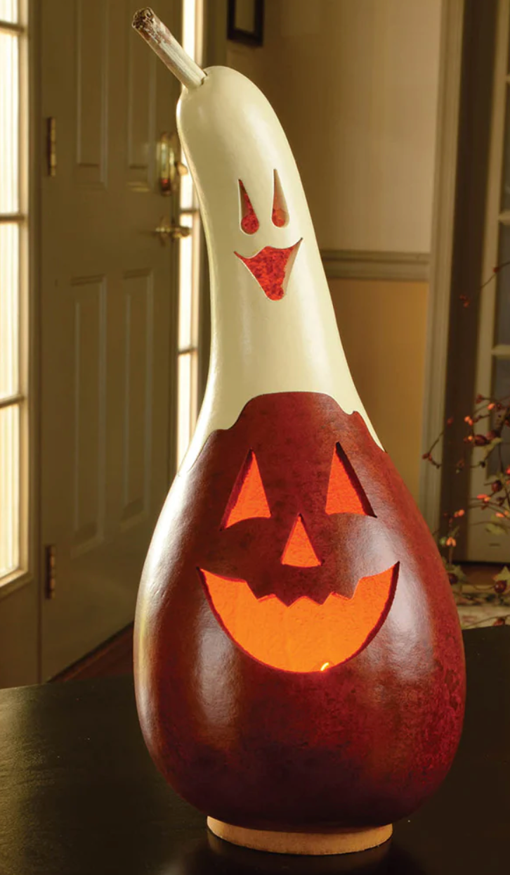 Casper Jack Decorative Halloween Gourd - Handcrafted 12