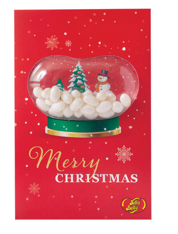 Jelly Belly Christmas Snow Globe Greeting Card - 1 oz