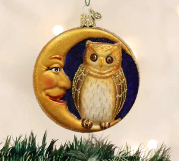 Owl In Moon - Old World Christmas