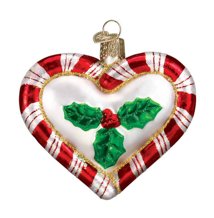 Peppermint Heart Our First Christmas Ornament - Old World Christmas
