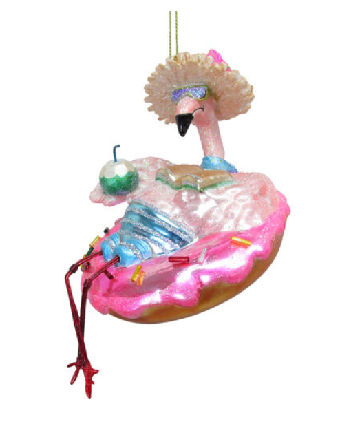 Flamingo in Pool Float- December Diamonds