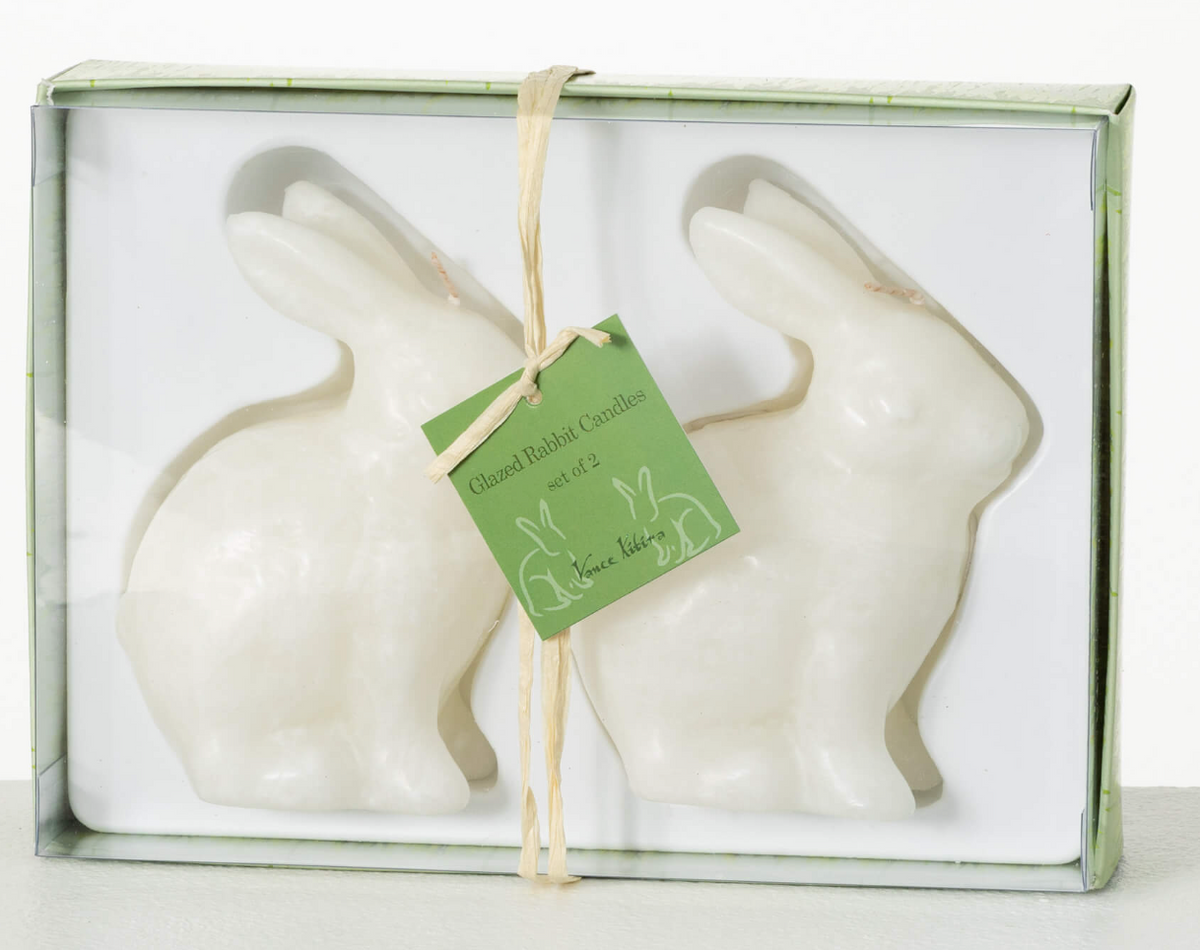 White Bunny Candle - Set of 2 in gift box