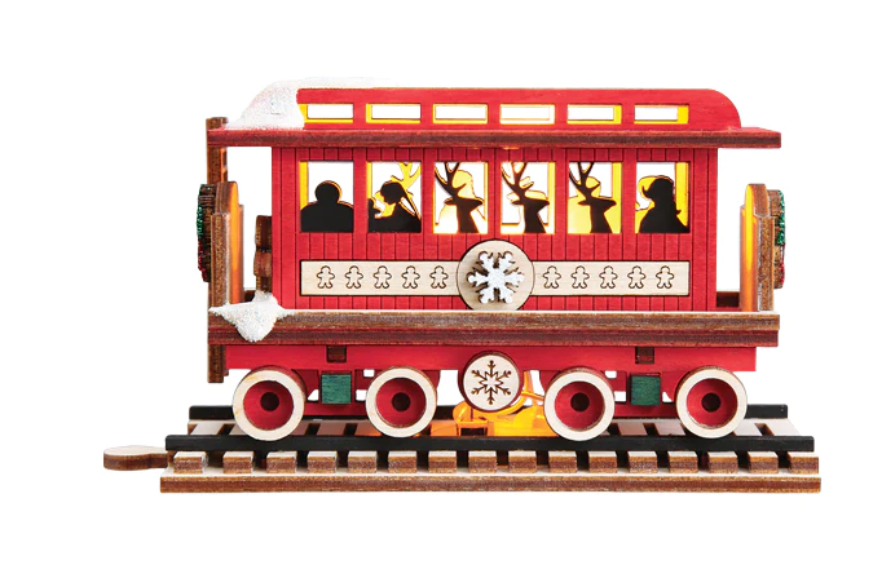 Passenger Car Elves Ornament