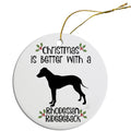 Rhodesian Ridgeback Round Ceramic Christmas Ornament