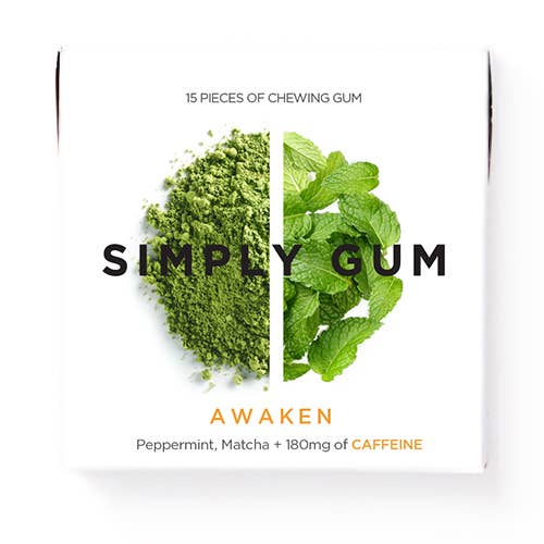 Simply Gum Awaken Caffeine Chewing Gum - 15 pieces