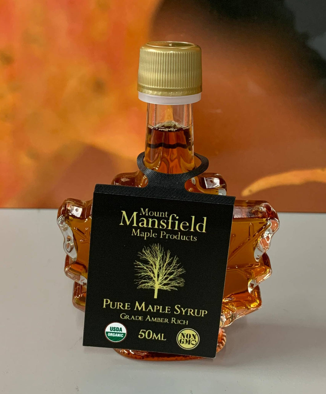 50ml Maple Leaf Favor Bottle Pure Vermont Maple Syrup