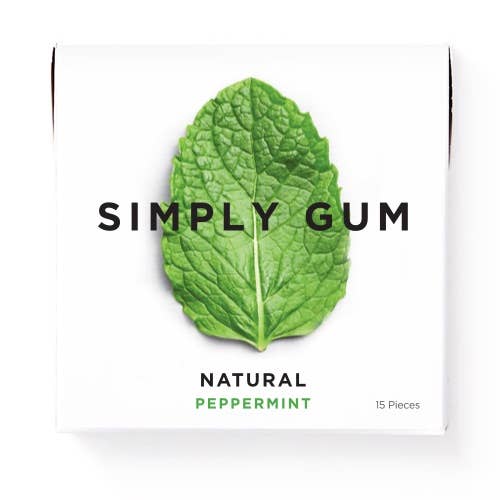 Simply Gum Peppermint Natural Chewing Gum  - 15 pieces