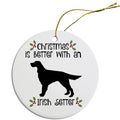 Irish Setter Round Ceramic Christmas Ornament