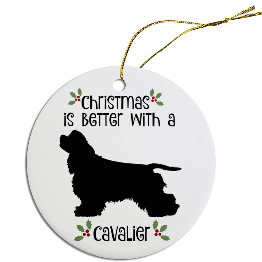 Cavalier Round Ceramic Christmas Ornament