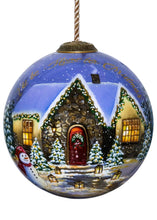 Load image into Gallery viewer, I will be home for Christmas Glass Christmas Ornament - Hand Painted
