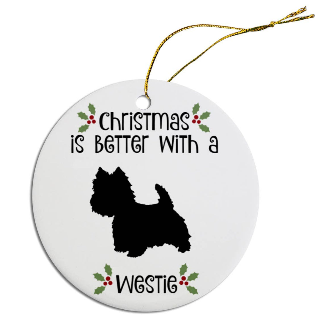 Westie Round Christmas Ornament