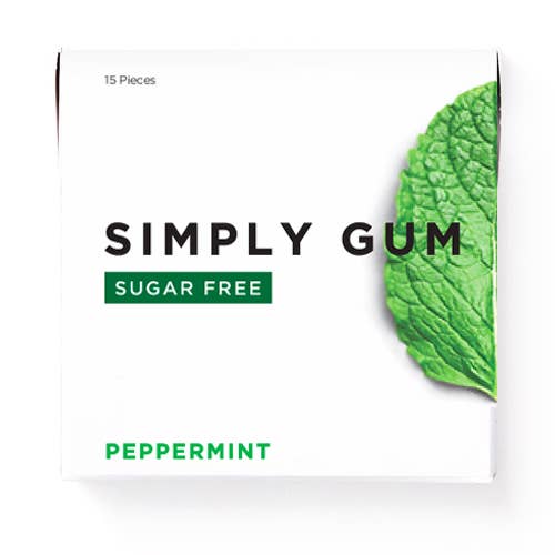 Simply Gum Sugar-Free Peppermint Natural Chewing Gum -15 pieces