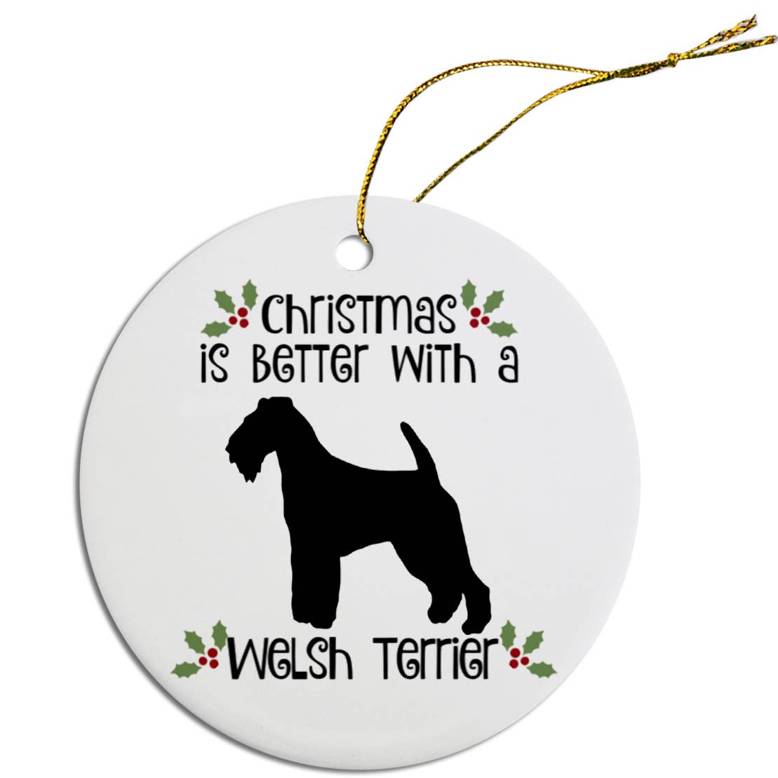 Welsh Terrier Round Christmas Ornament
